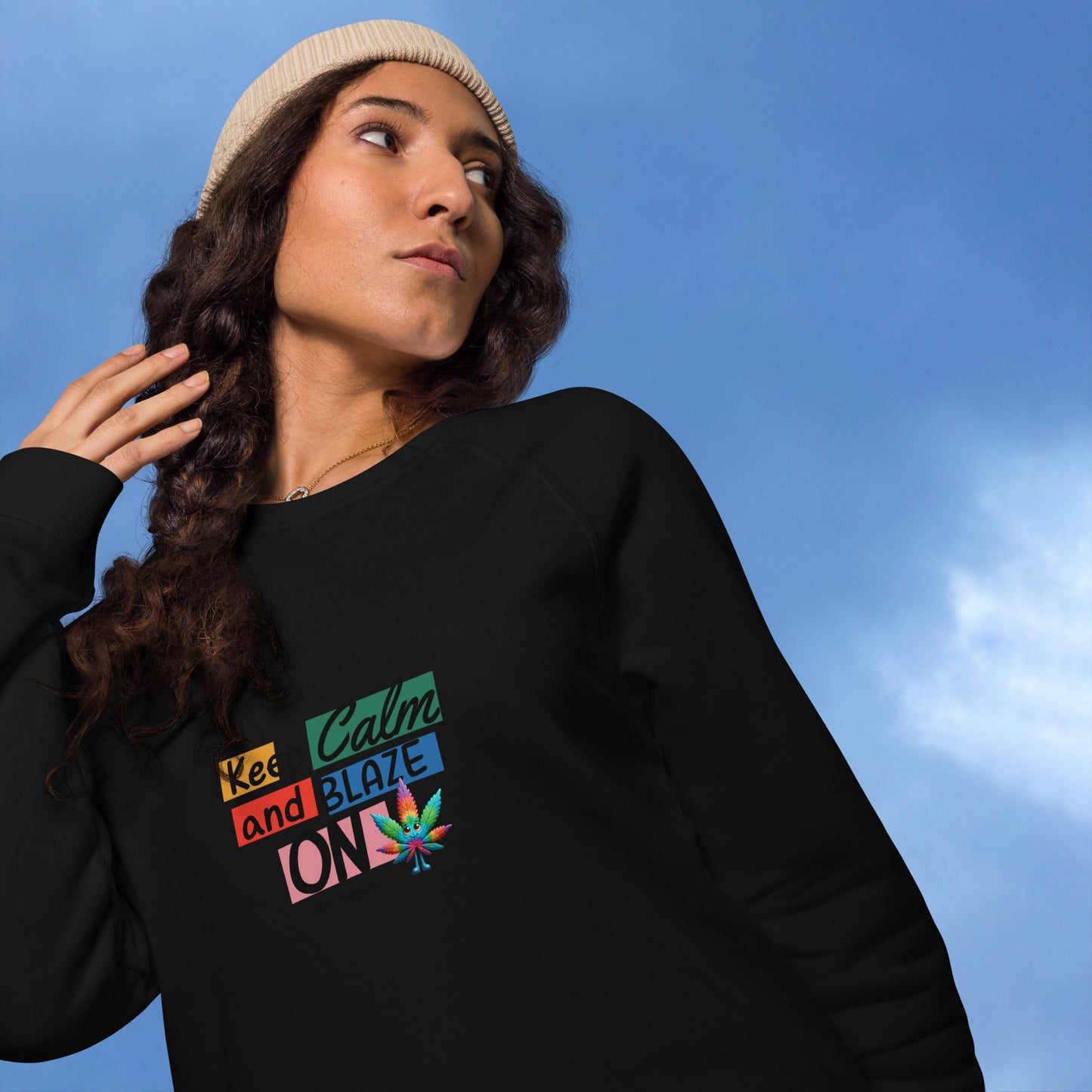 Unisex organic raglan sweatshirt